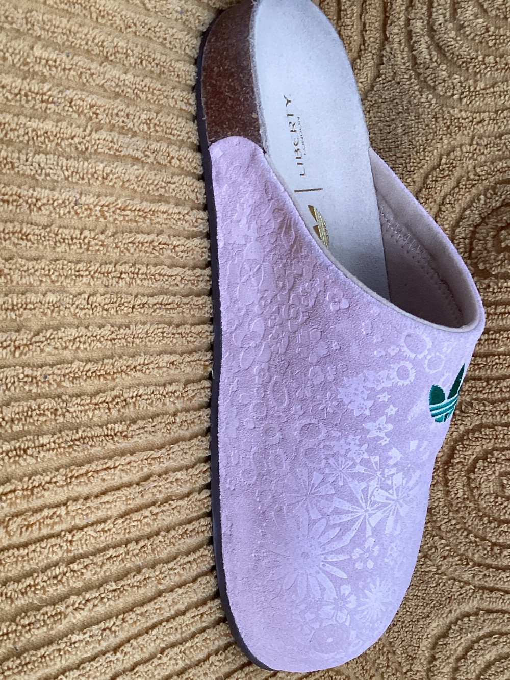 adidas Lavender Floral Embossed Women's Slip-On Slides - Picture 8 of 8